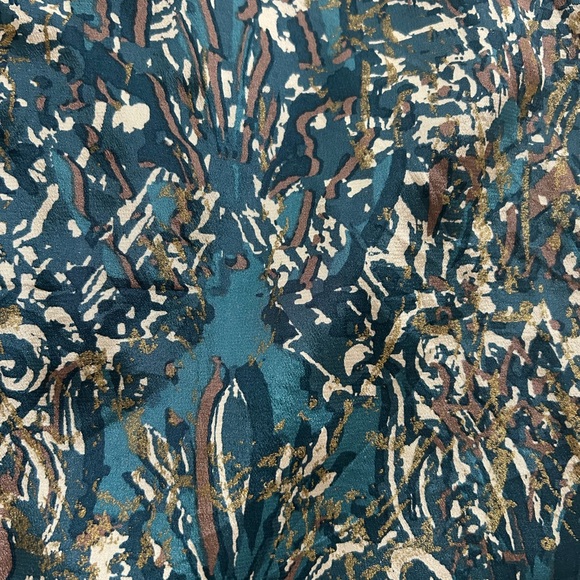 Tahari Empire Waist Sleeveless Dress Blue Print 100% Silk - Picture 5 of 5